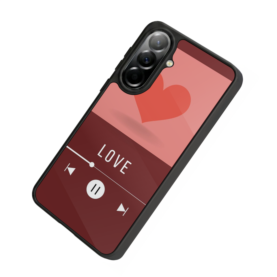 Samsung Galaxy A37 Uyumlu Kalp Love Tasarımlı Glossy Premium Kılıf