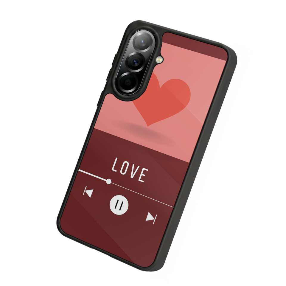 Samsung Galaxy A37 Uyumlu Kalp Love Tasarımlı Glossy Premium Kılıf