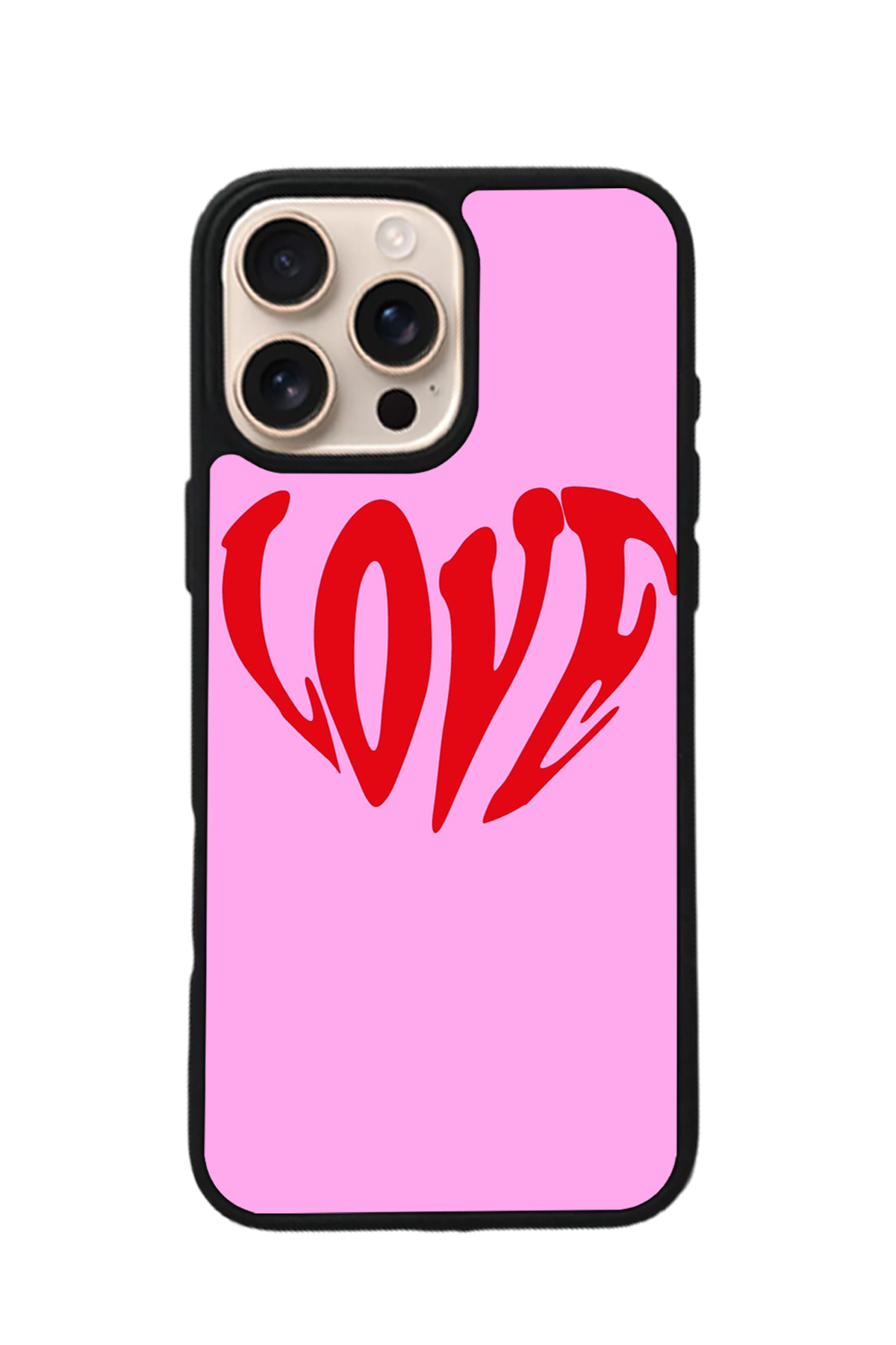 iPhone 14 Pro Uyumlu Kalp Love Tasarımlı Glossy Premium Kılıf