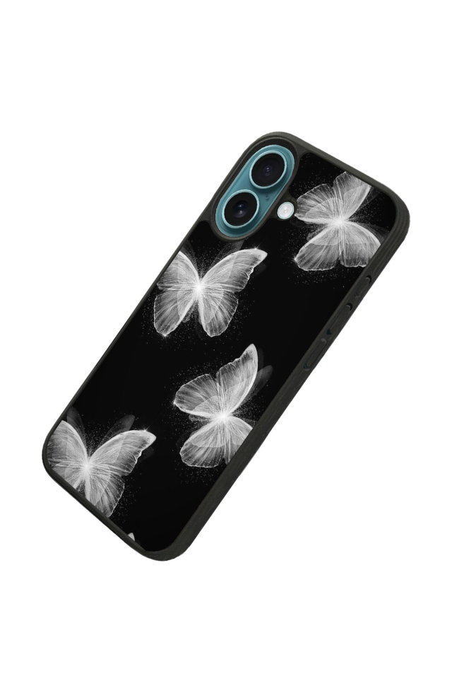 iPhone 16 Plus Uyumlu Kelebek Tasarımlı Glossy Premium Kılıf