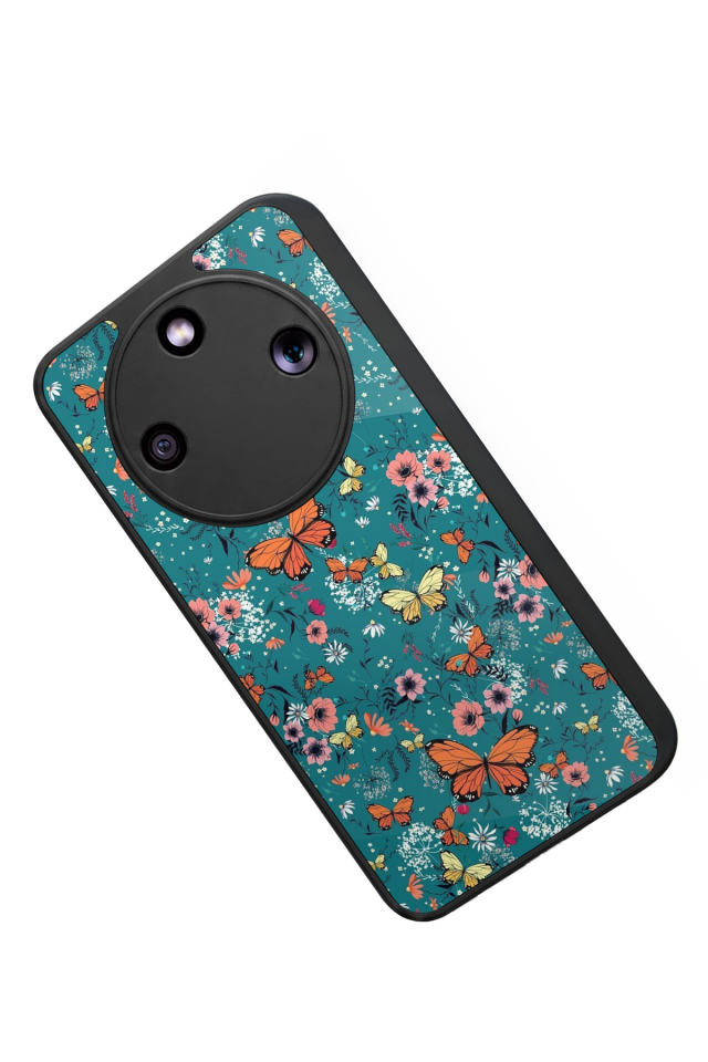 Honor Magic 8 Lite Uyumlu Kelebek Tasarımlı Glossy Premium Kılıf
