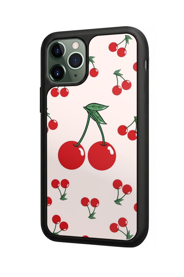 iPhone 11 Pro Uyumlu Kiraz Tasarımlı Glossy Premium Kılıf