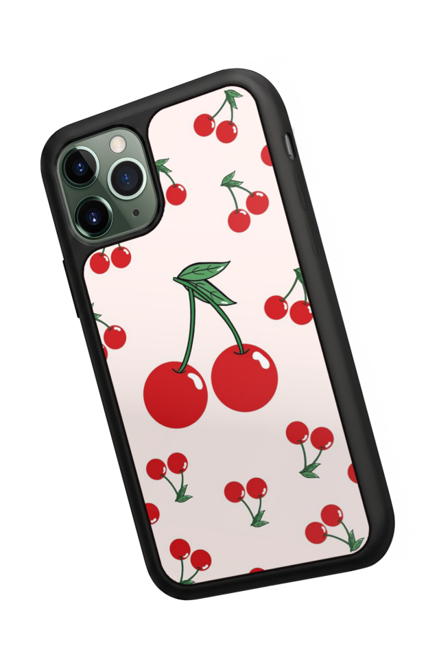 iPhone 11 Pro Uyumlu Kiraz Tasarımlı Glossy Premium Kılıf