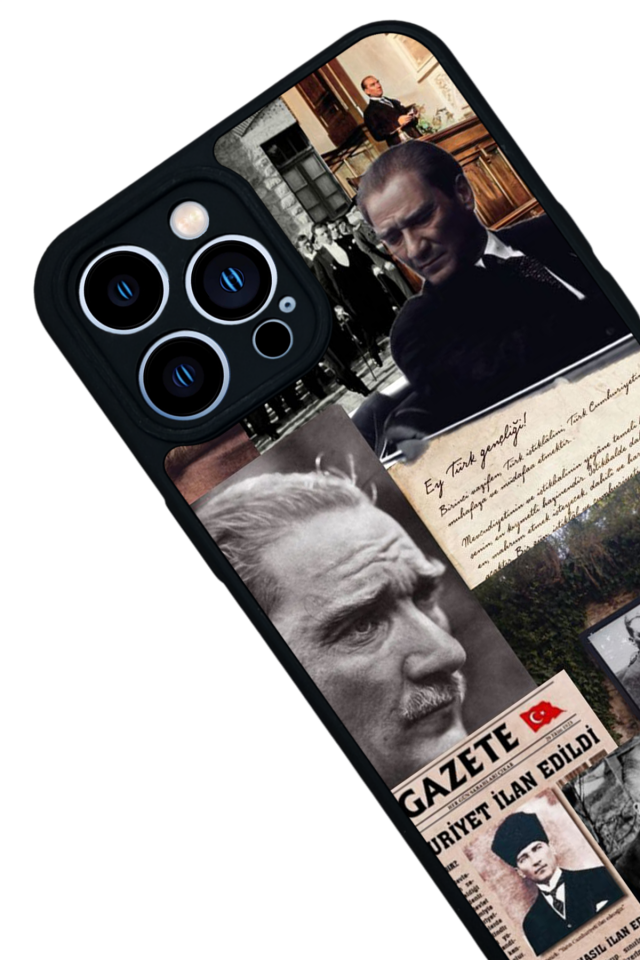 iPhone 13 Pro Max Uyumlu Mustafa Kemal Ataturk Tasarımlı Glossy Premium Kılıf