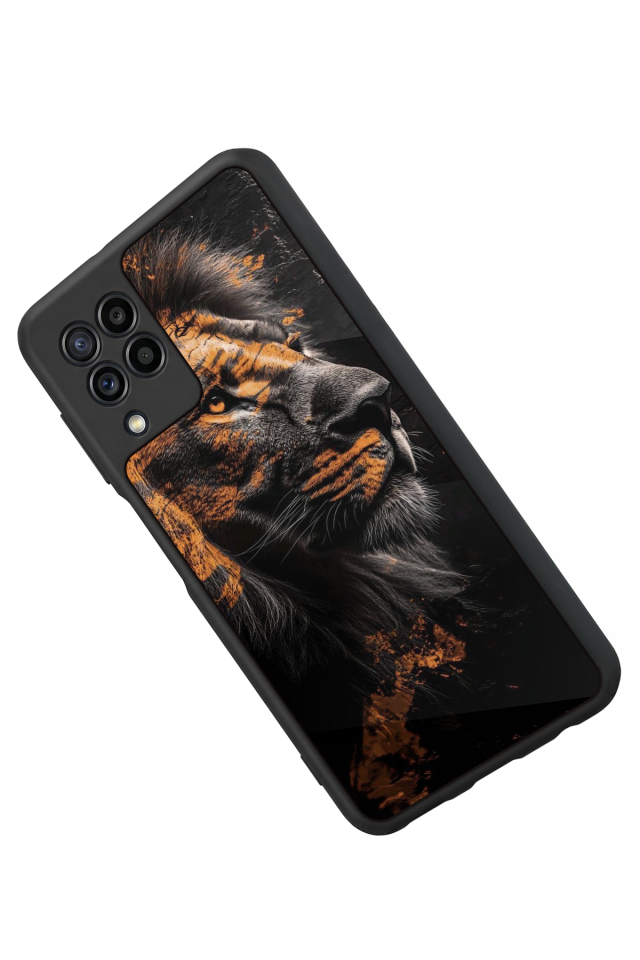 Samsung Galaxy M32 Uyumlu Aslan Tasarımlı Glossy Premium Kılıf