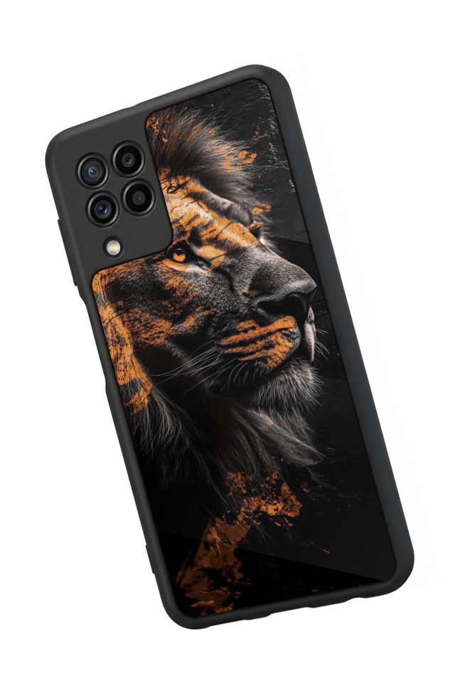 Samsung Galaxy M32 Uyumlu Aslan Tasarımlı Glossy Premium Kılıf
