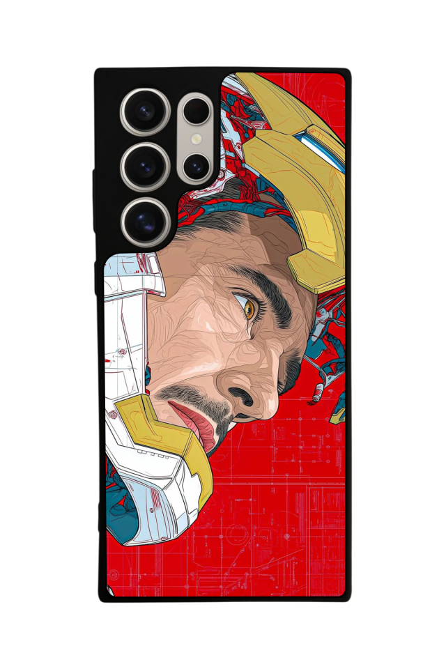 Samsung Galaxy S22 Ultra Uyumlu Iron Man ( Demir Adam ) Tasarımlı Glossy Premium Kılıf