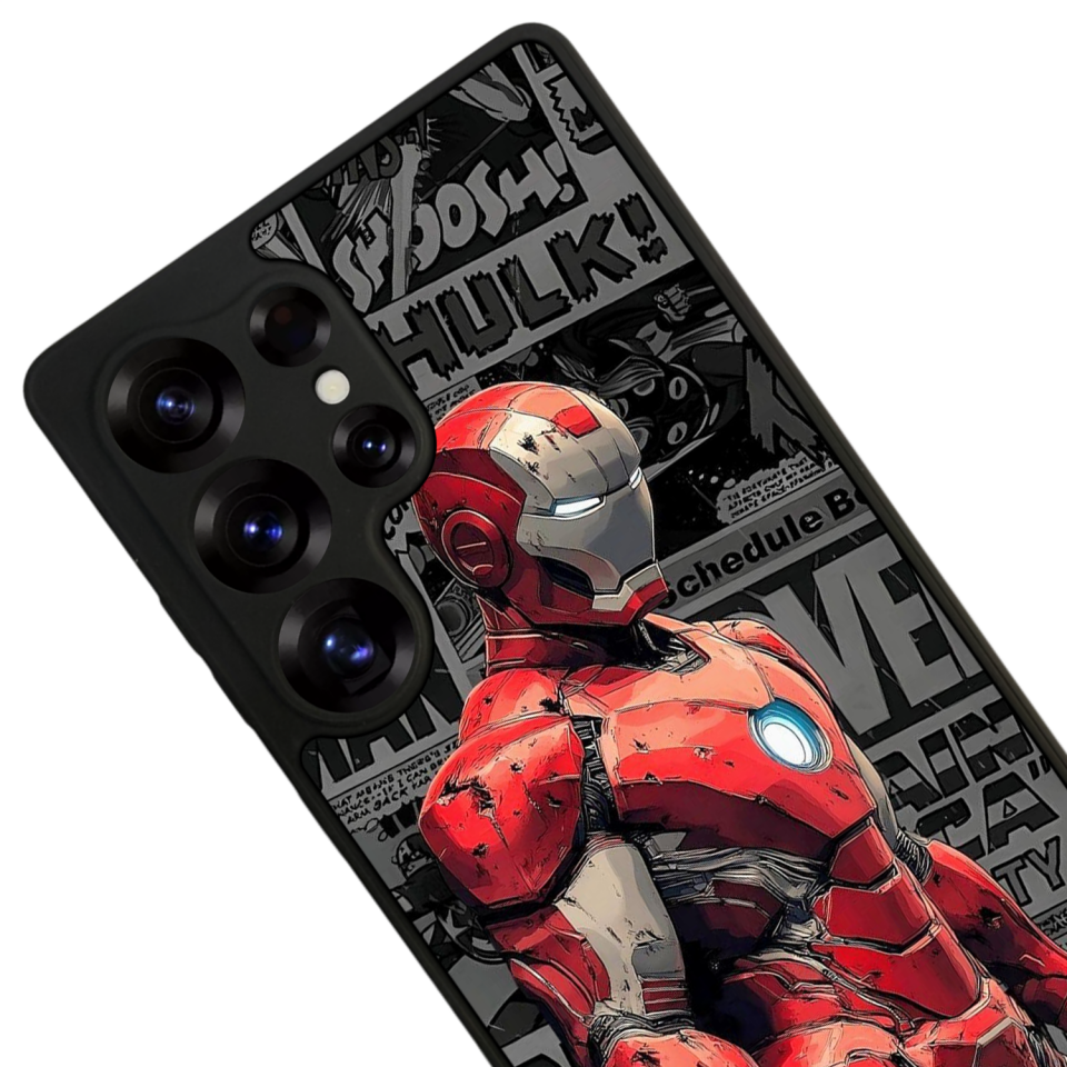 Samsung Galaxy S25 Ultra Uyumlu  Iron Man ( Demir Adam ) Tasarımlı Glossy Premium Kılıf