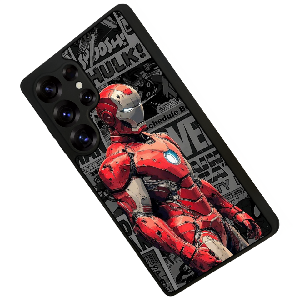 Samsung Galaxy S25 Ultra Uyumlu  Iron Man ( Demir Adam ) Tasarımlı Glossy Premium Kılıf
