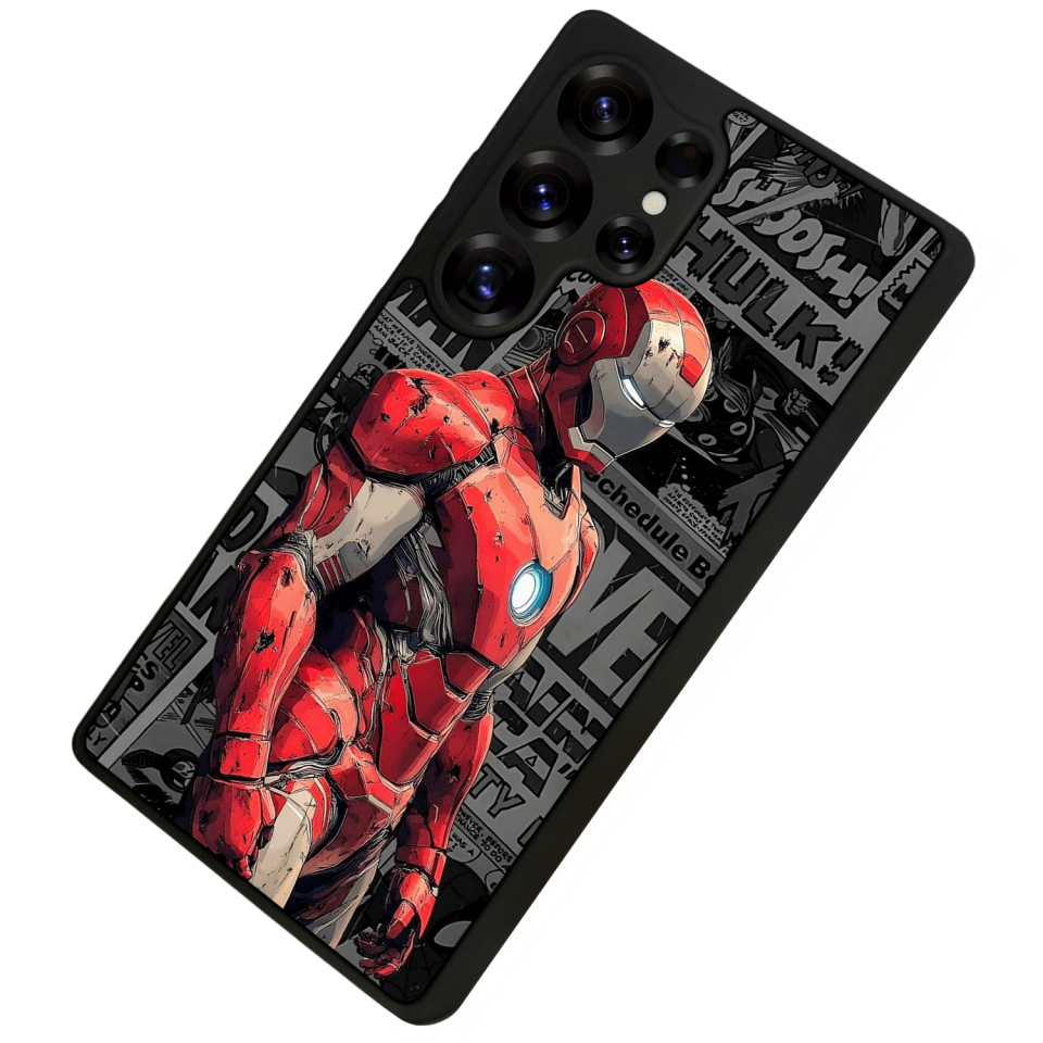 Samsung Galaxy S25 Ultra Uyumlu  Iron Man ( Demir Adam ) Tasarımlı Glossy Premium Kılıf