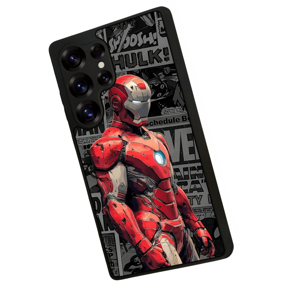 Samsung Galaxy S25 Ultra Uyumlu  Iron Man ( Demir Adam ) Tasarımlı Glossy Premium Kılıf