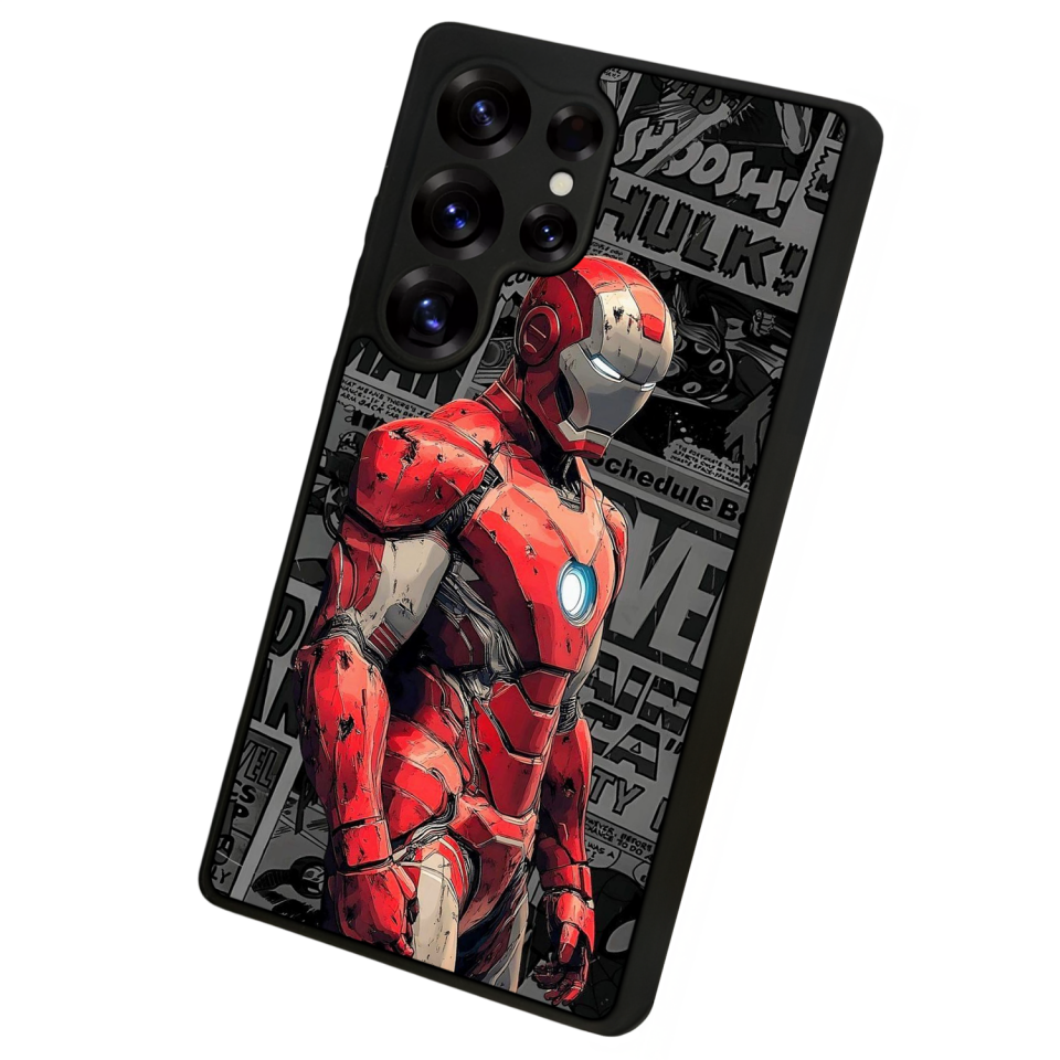 Samsung Galaxy S25 Ultra Uyumlu  Iron Man ( Demir Adam ) Tasarımlı Glossy Premium Kılıf
