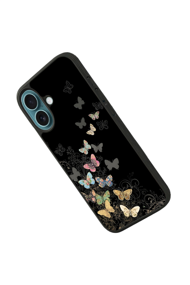 iPhone 16 Plus Uyumlu Kelebek Tasarımlı Glossy Premium Kılıf