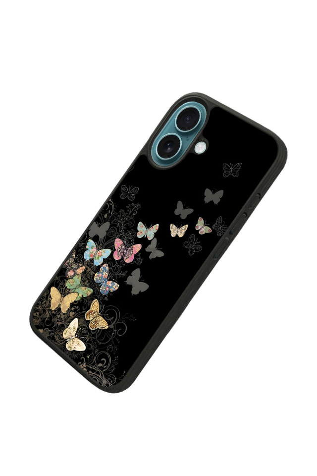iPhone 16 Plus Uyumlu Kelebek Tasarımlı Glossy Premium Kılıf