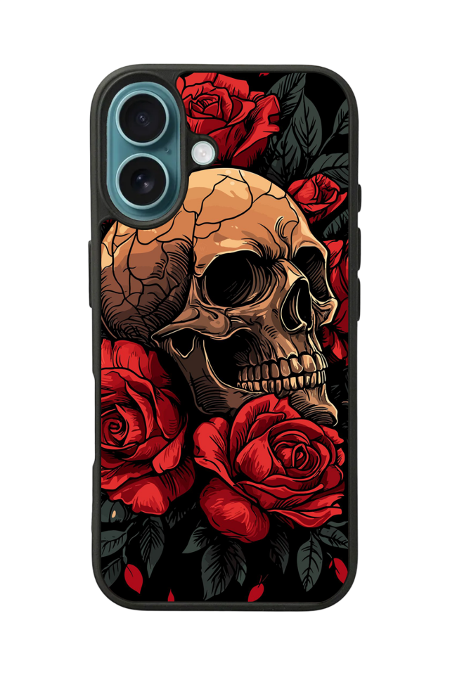 iPhone 16 Uyumlu KuruKafa Tasarımlı Glossy Premium Kılıf