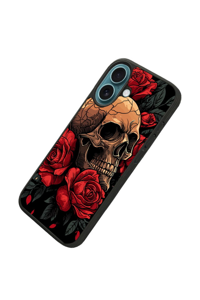 iPhone 16 Uyumlu KuruKafa Tasarımlı Glossy Premium Kılıf