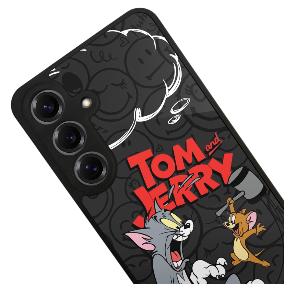 Samsung Galaxy S25 Uyumlu Tom And Jerry Tasarımlı Glossy Premium Kılıf