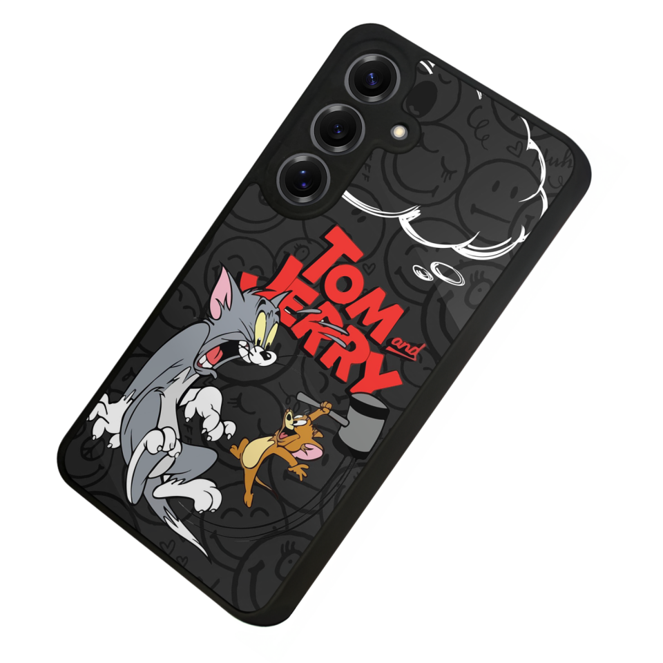 Samsung Galaxy S25 Uyumlu Tom And Jerry Tasarımlı Glossy Premium Kılıf
