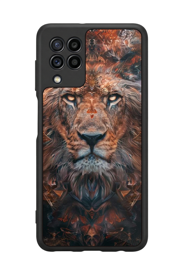 Samsung Galaxy M32 Uyumlu Aslan Tasarımlı Glossy Premium Kılıf