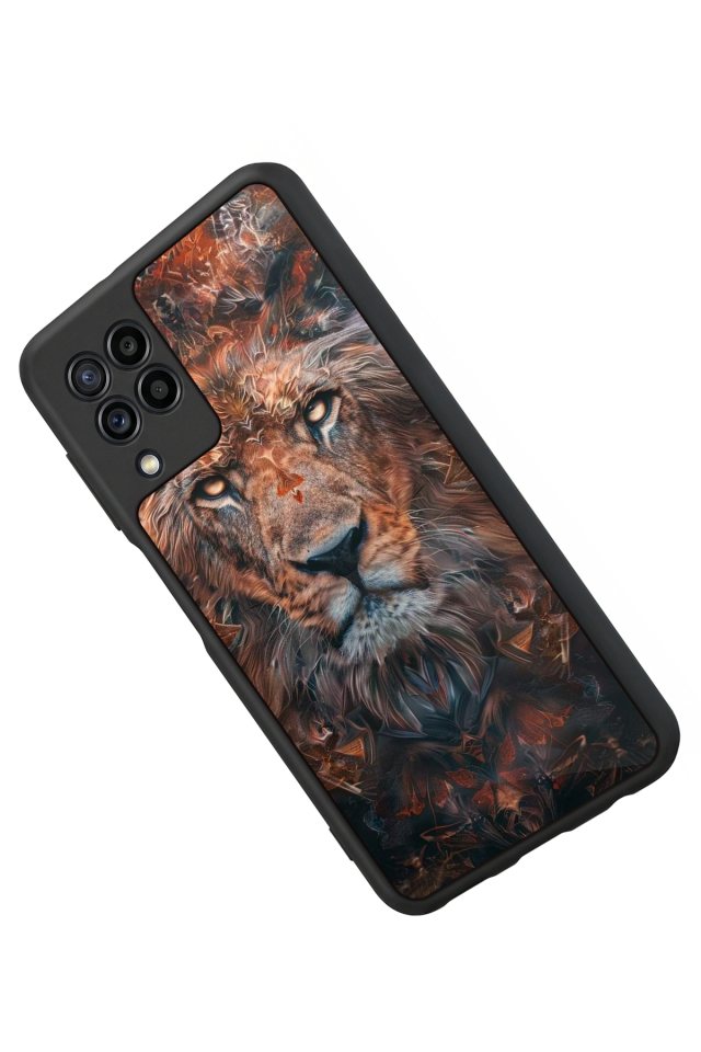 Samsung Galaxy M32 Uyumlu Aslan Tasarımlı Glossy Premium Kılıf