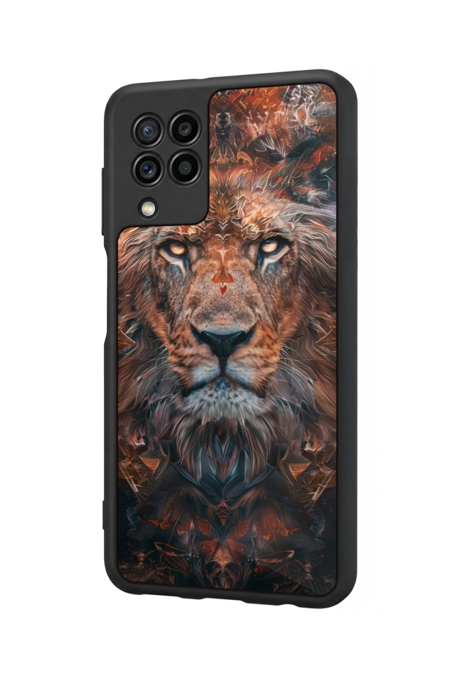Samsung Galaxy M32 Uyumlu Aslan Tasarımlı Glossy Premium Kılıf