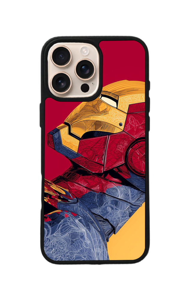 iPhone 15 Pro Uyumlu  Iron Man ( Demir Adam ) Tasarımlı Glossy Premium Kılıf