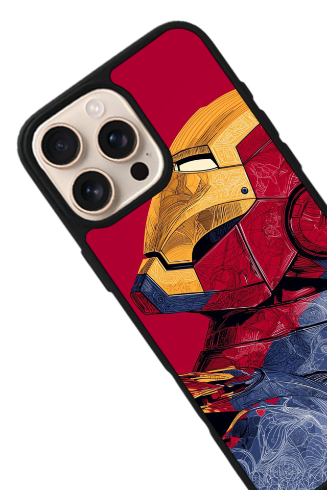 iPhone 15 Pro Uyumlu  Iron Man ( Demir Adam ) Tasarımlı Glossy Premium Kılıf