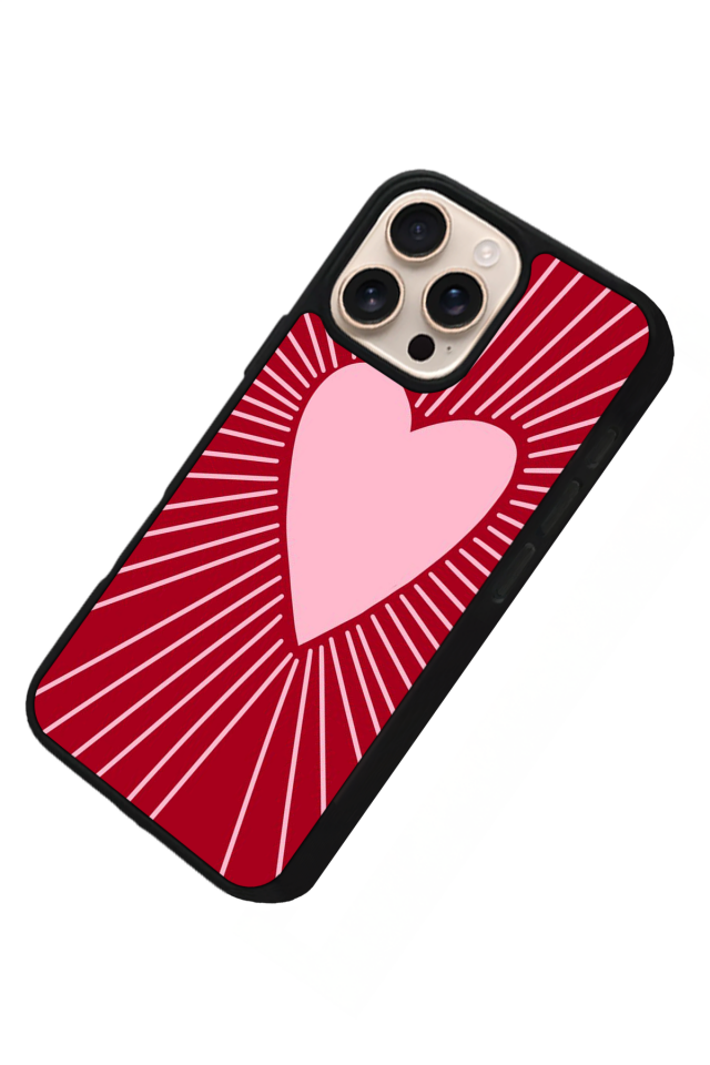 iPhone 14 Pro Uyumlu Kalp Love Tasarımlı Glossy Premium Kılıf