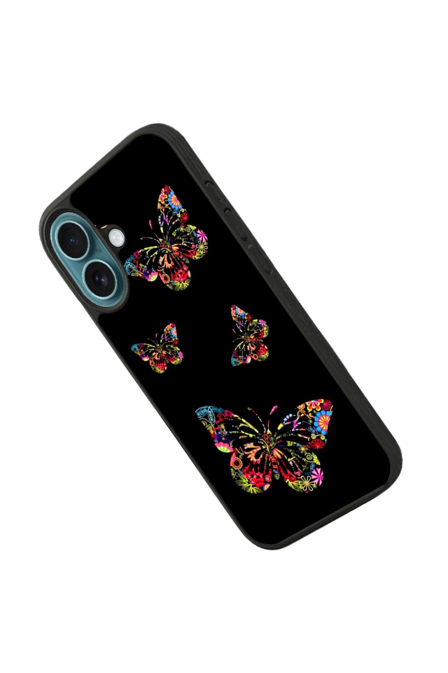 iPhone 16 Plus Uyumlu Kelebek Tasarımlı Glossy Premium Kılıf