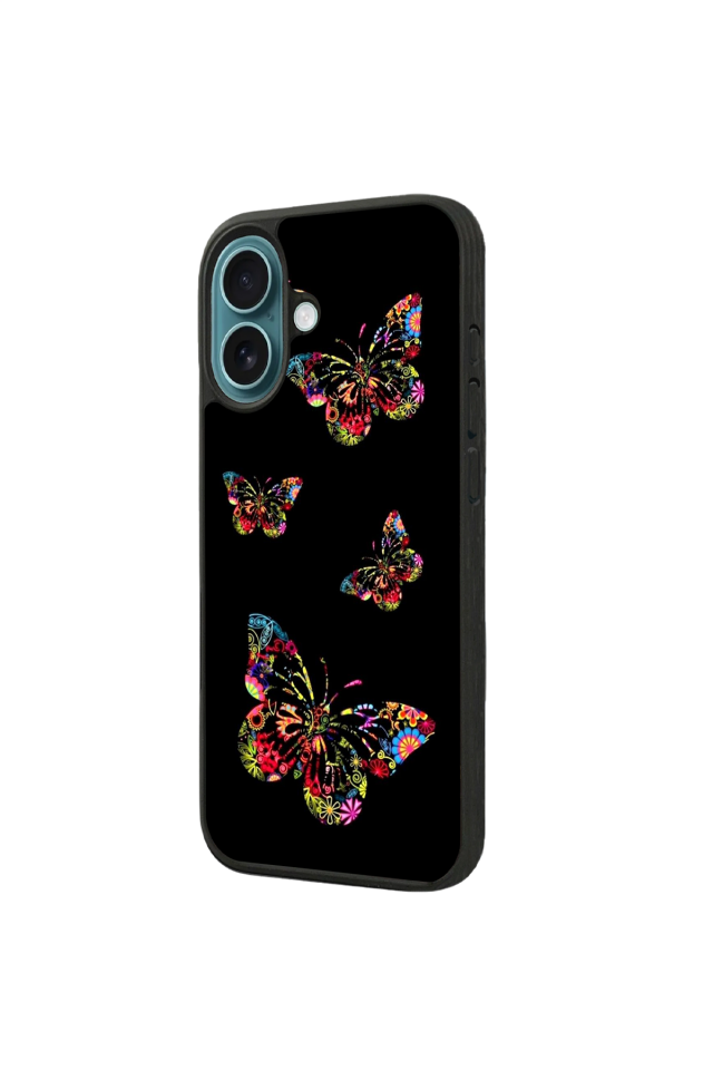 iPhone 16 Plus Uyumlu Kelebek Tasarımlı Glossy Premium Kılıf