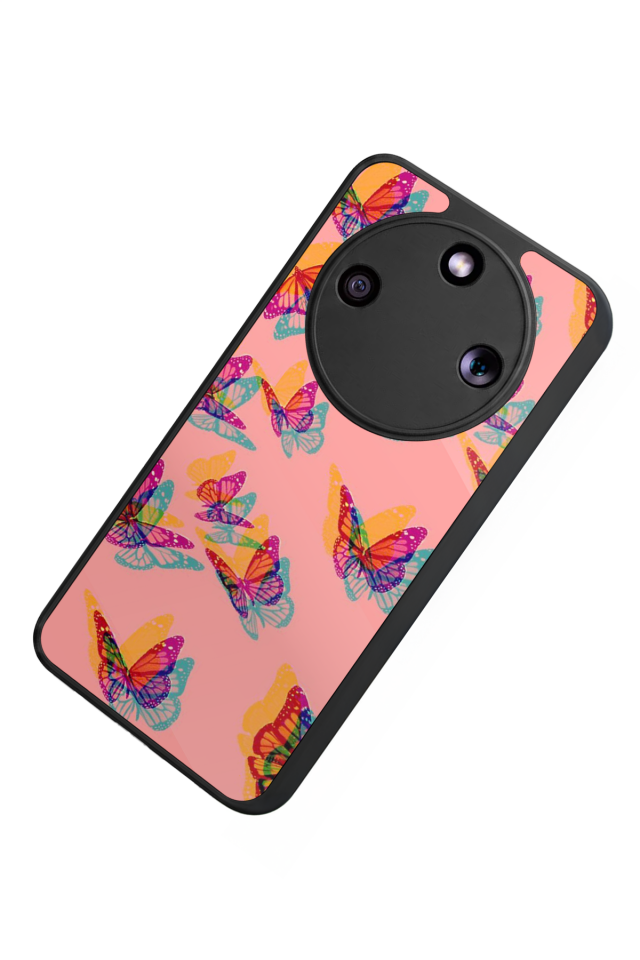Honor Magic 8 Lite Uyumlu Kelebek Tasarımlı Glossy Premium Kılıf