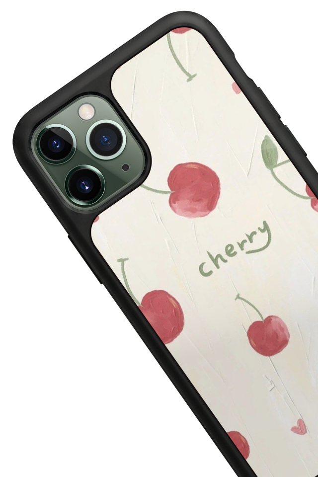 iPhone 11 Pro Uyumlu Kiraz Tasarımlı Glossy Premium Kılıf