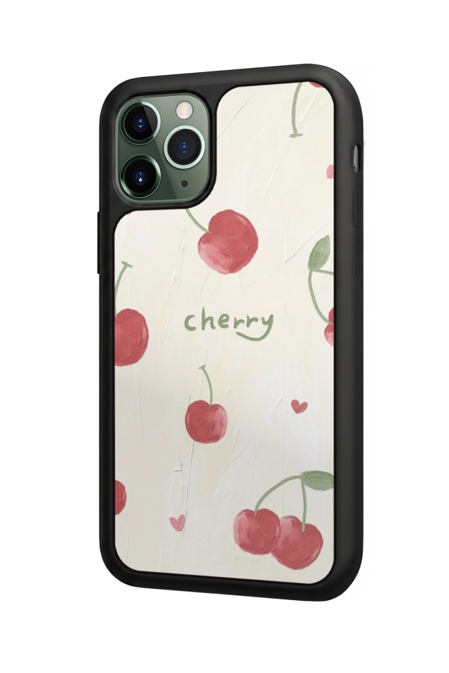 iPhone 11 Pro Uyumlu Kiraz Tasarımlı Glossy Premium Kılıf