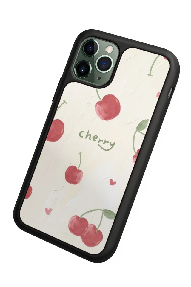 iPhone 11 Pro Uyumlu Kiraz Tasarımlı Glossy Premium Kılıf
