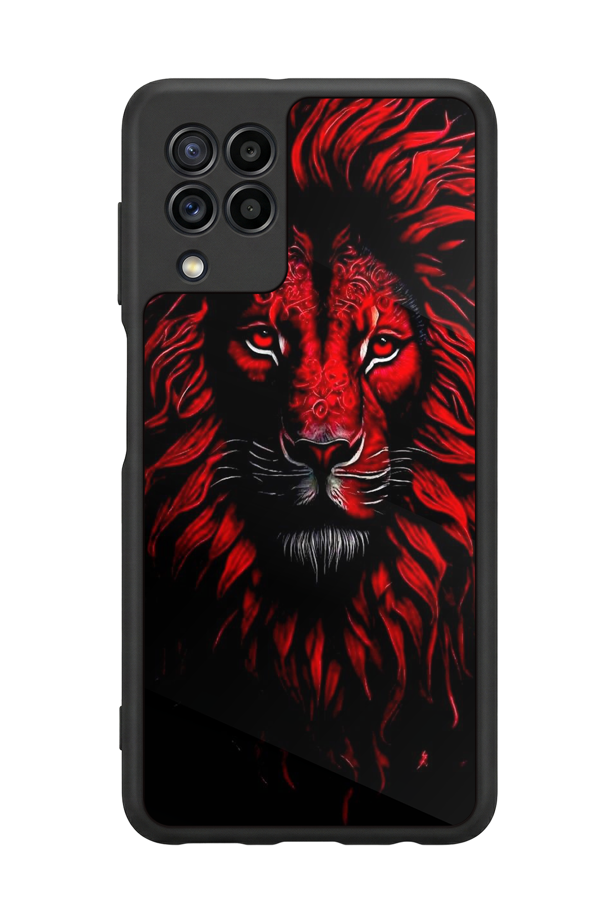 Samsung Galaxy M32 Uyumlu Aslan Tasarımlı Glossy Premium Kılıf