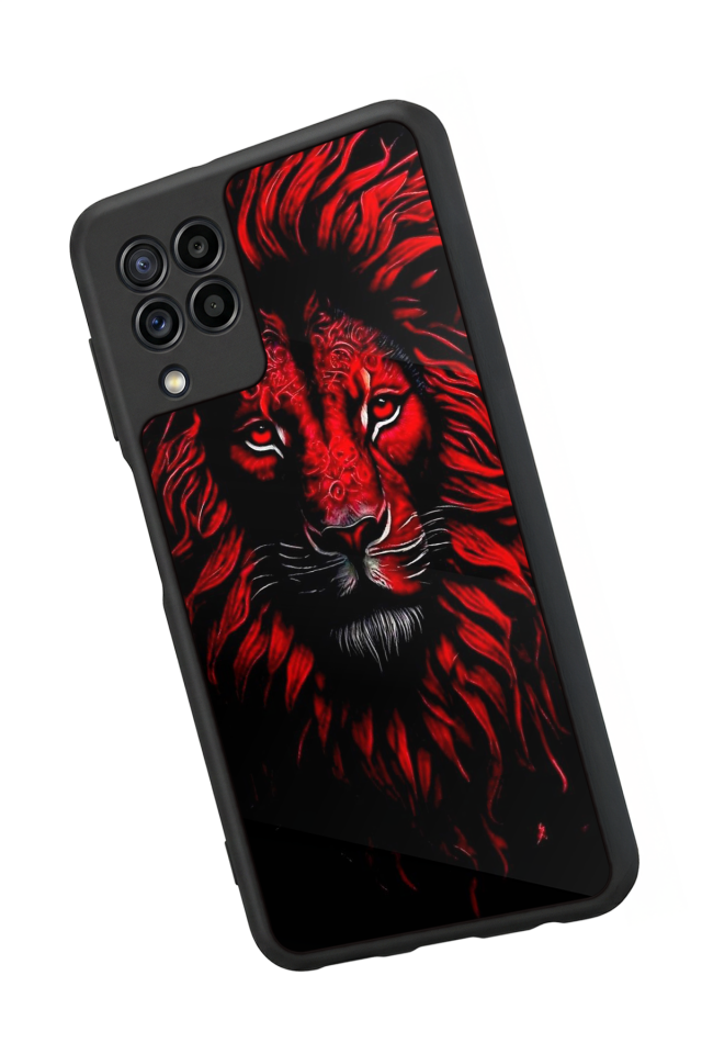 Samsung Galaxy M32 Uyumlu Aslan Tasarımlı Glossy Premium Kılıf