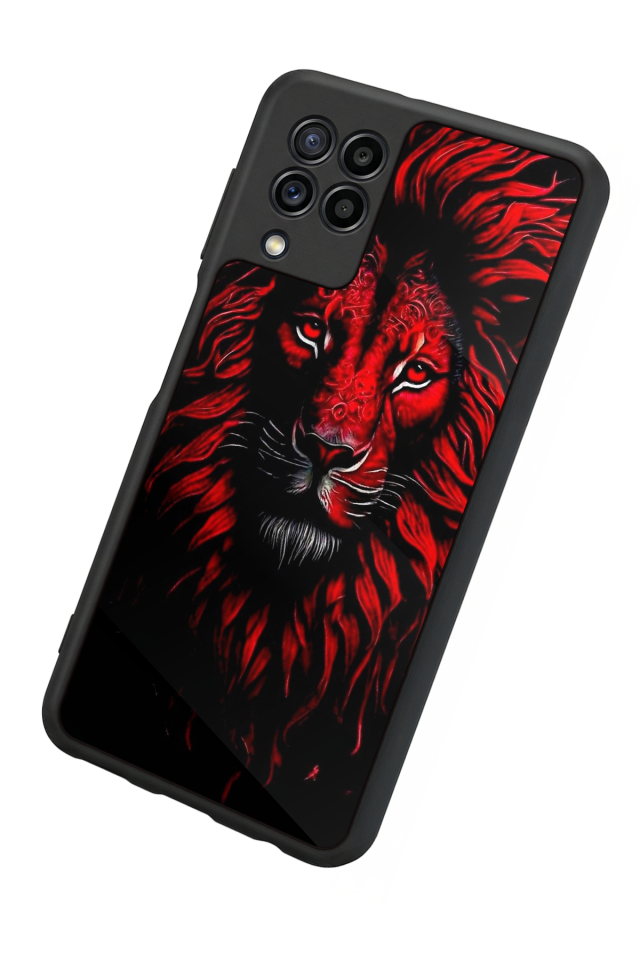 Samsung Galaxy M32 Uyumlu Aslan Tasarımlı Glossy Premium Kılıf