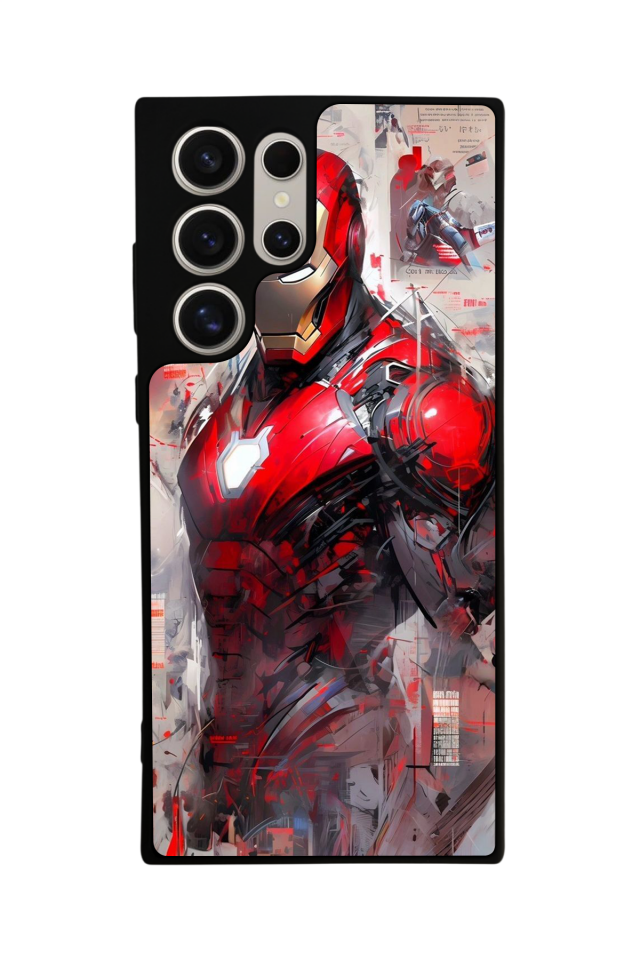 Samsung Galaxy S22 Ultra Uyumlu Iron Man ( Demir Adam ) Tasarımlı Glossy Premium Kılıf
