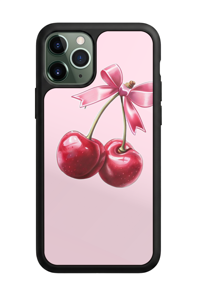 iPhone 11 Pro Uyumlu Kiraz Tasarımlı Glossy Premium Kılıf