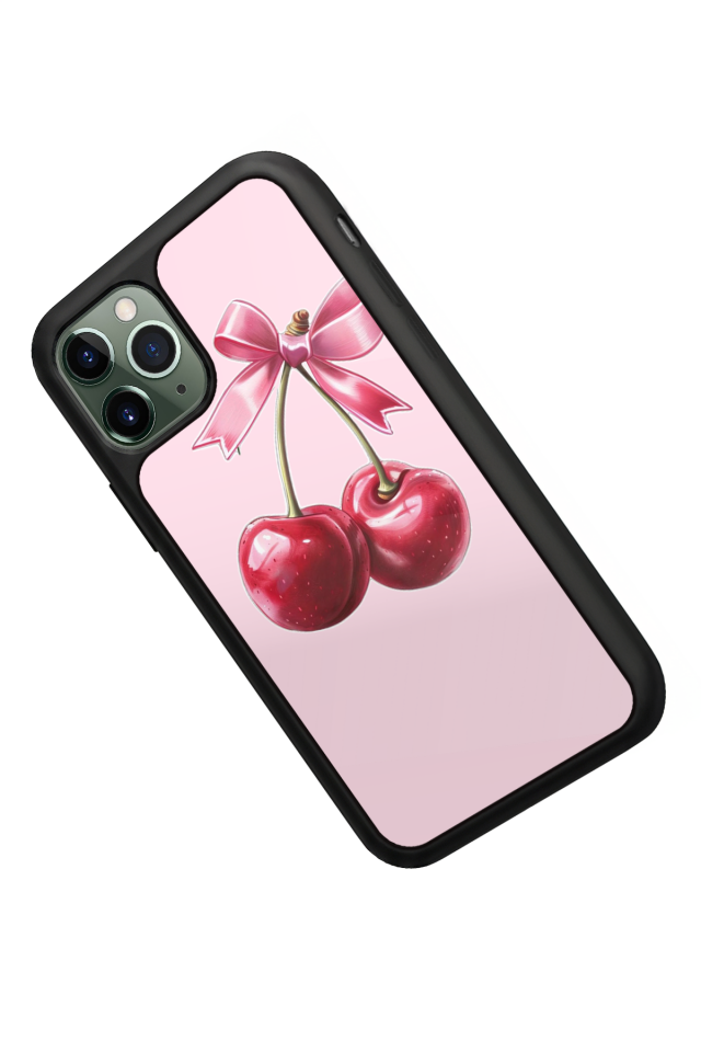 iPhone 11 Pro Uyumlu Kiraz Tasarımlı Glossy Premium Kılıf