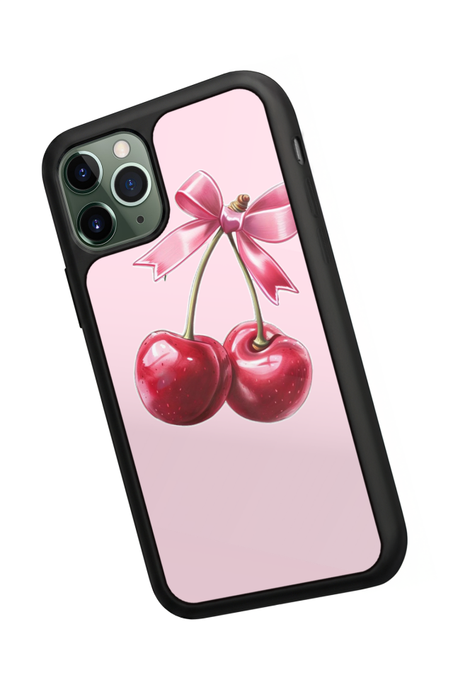 iPhone 11 Pro Uyumlu Kiraz Tasarımlı Glossy Premium Kılıf