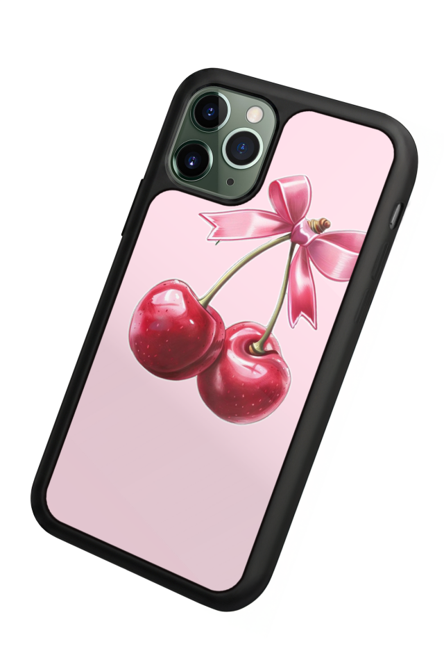 iPhone 11 Pro Uyumlu Kiraz Tasarımlı Glossy Premium Kılıf