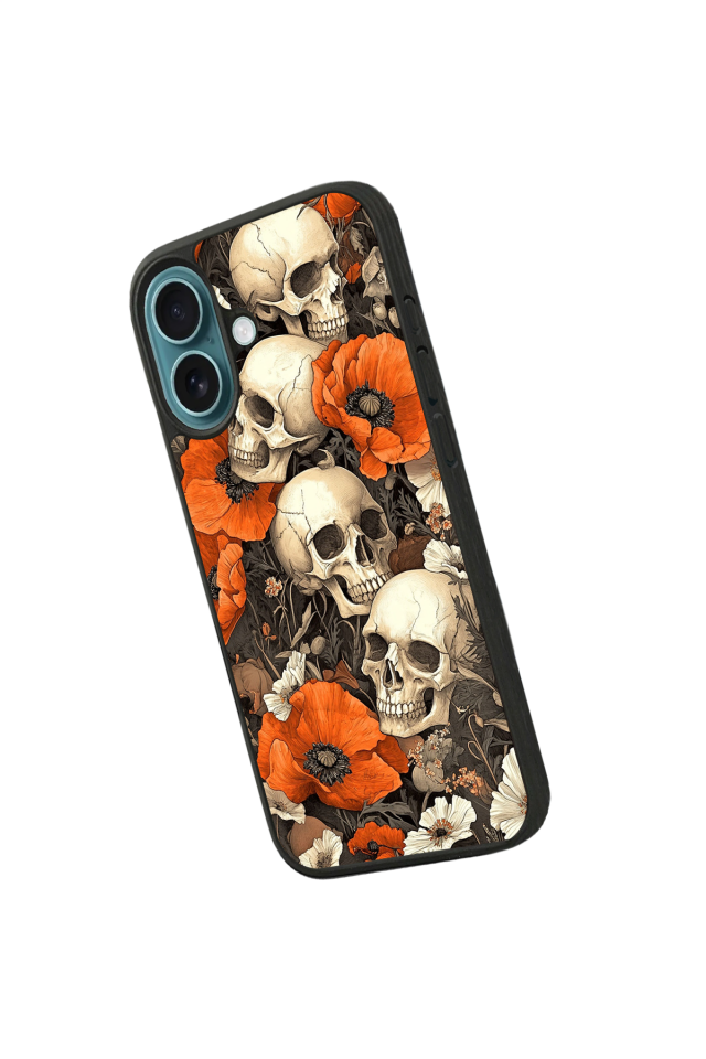 iPhone 16 Uyumlu KuruKafa Tasarımlı Glossy Premium Kılıf