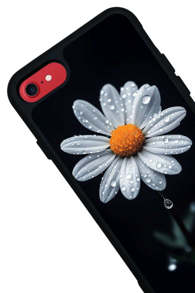 iPhone SE Uyumlu Papatya Tasarımlı Glossy Premium Kılıf