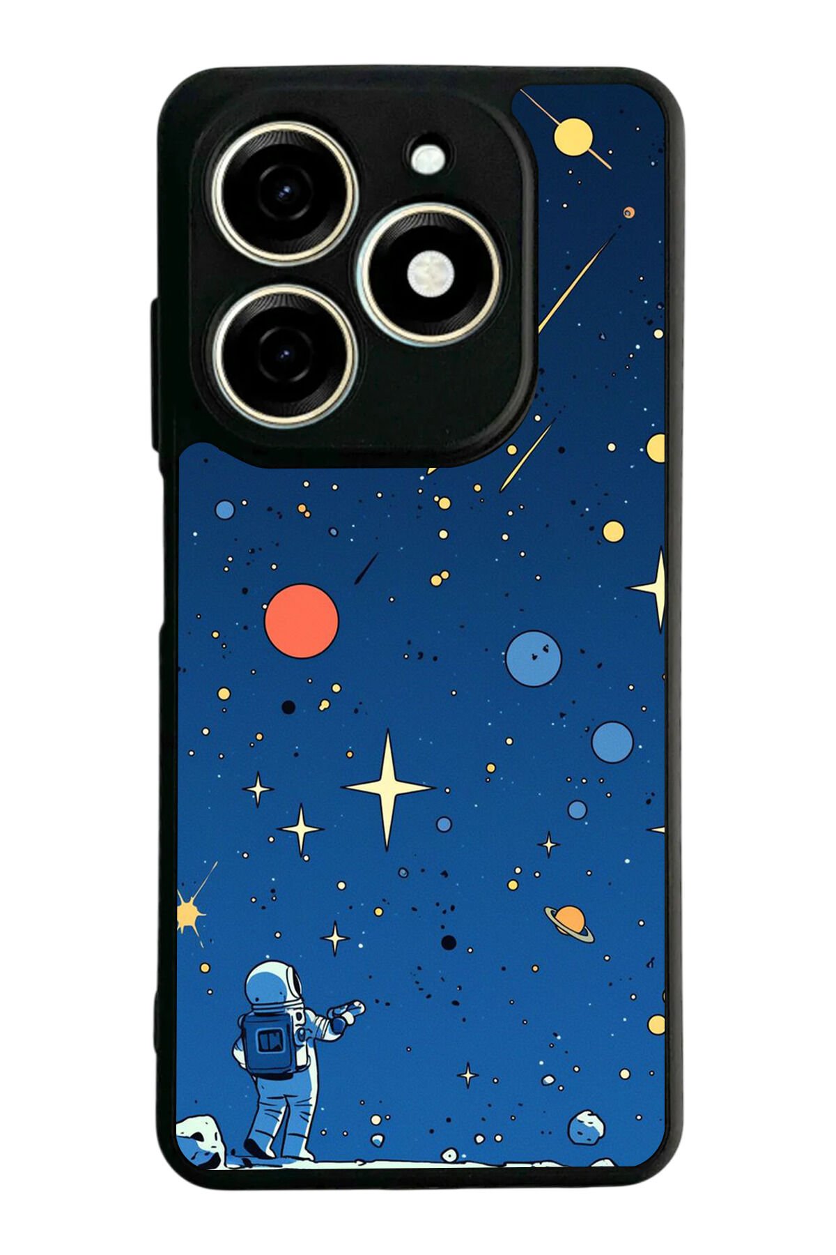 Infınıx Smart 8 Pro Uyumlu Uzay Tasarımlı Glossy Premium Kılıf