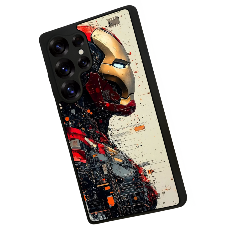 Samsung Galaxy S25 Ultra Uyumlu  Iron Man ( Demir Adam ) Tasarımlı Glossy Premium Kılıf