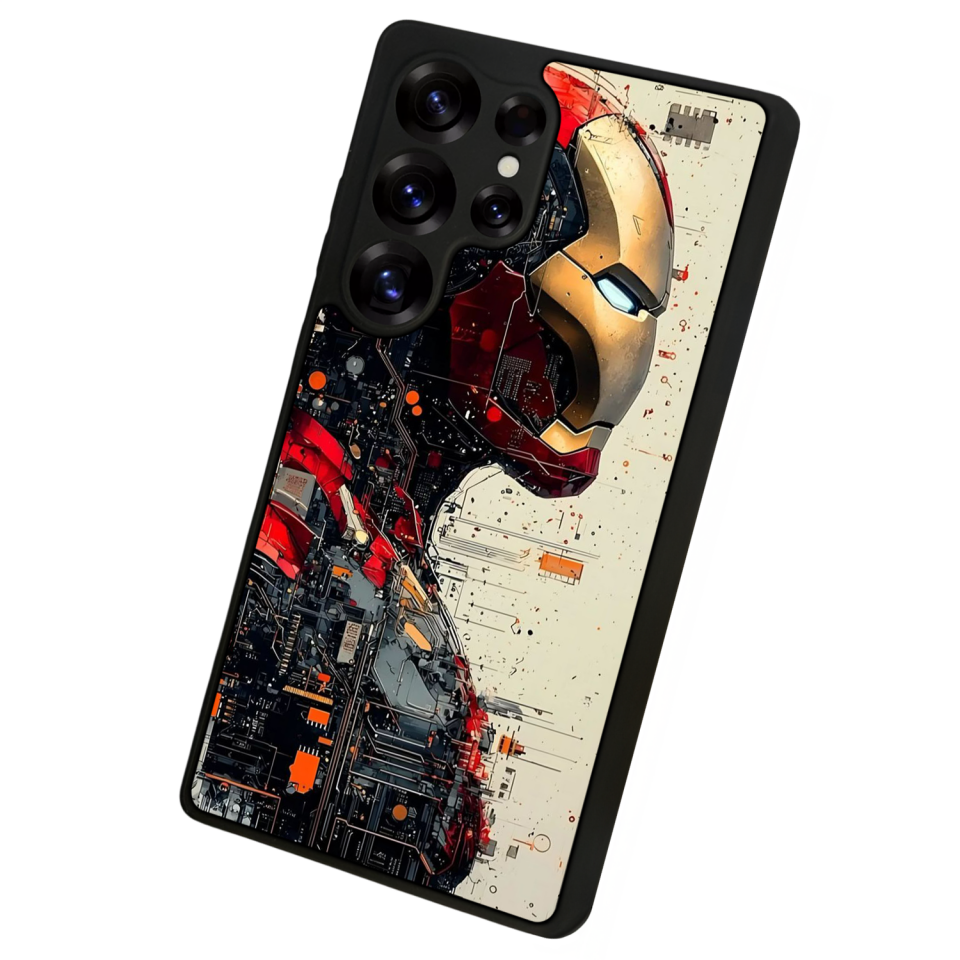 Samsung Galaxy S25 Ultra Uyumlu  Iron Man ( Demir Adam ) Tasarımlı Glossy Premium Kılıf