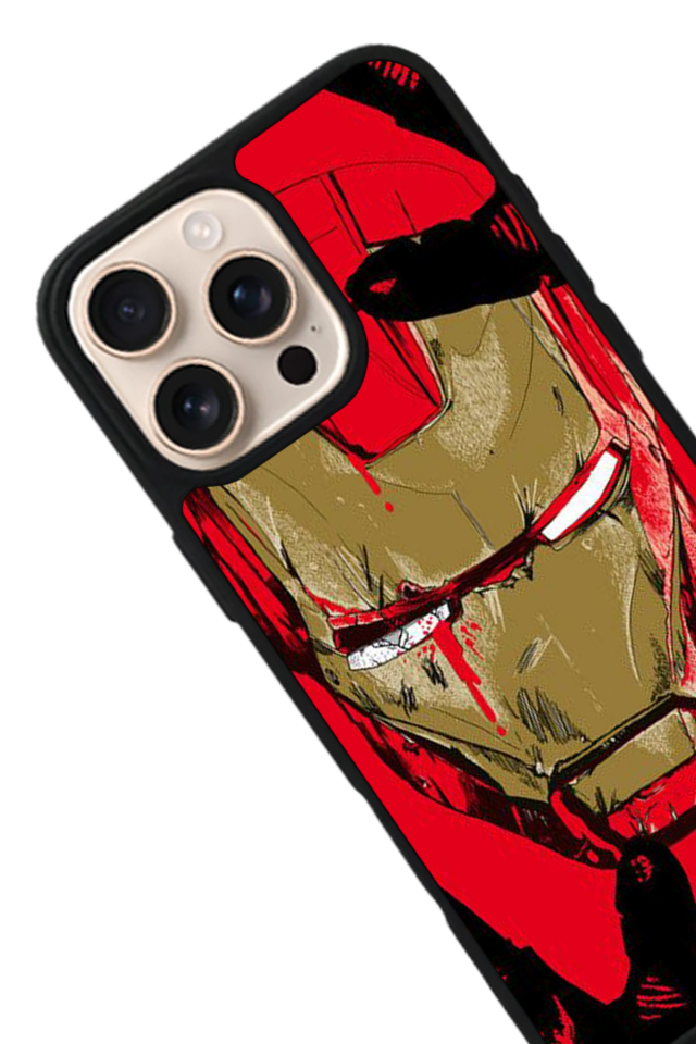 iPhone 15 Pro Uyumlu  Iron Man ( Demir Adam ) Tasarımlı Glossy Premium Kılıf