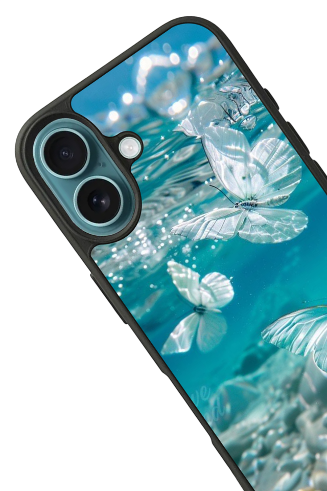 iPhone 16 Plus Uyumlu Kelebek Tasarımlı Glossy Premium Kılıf