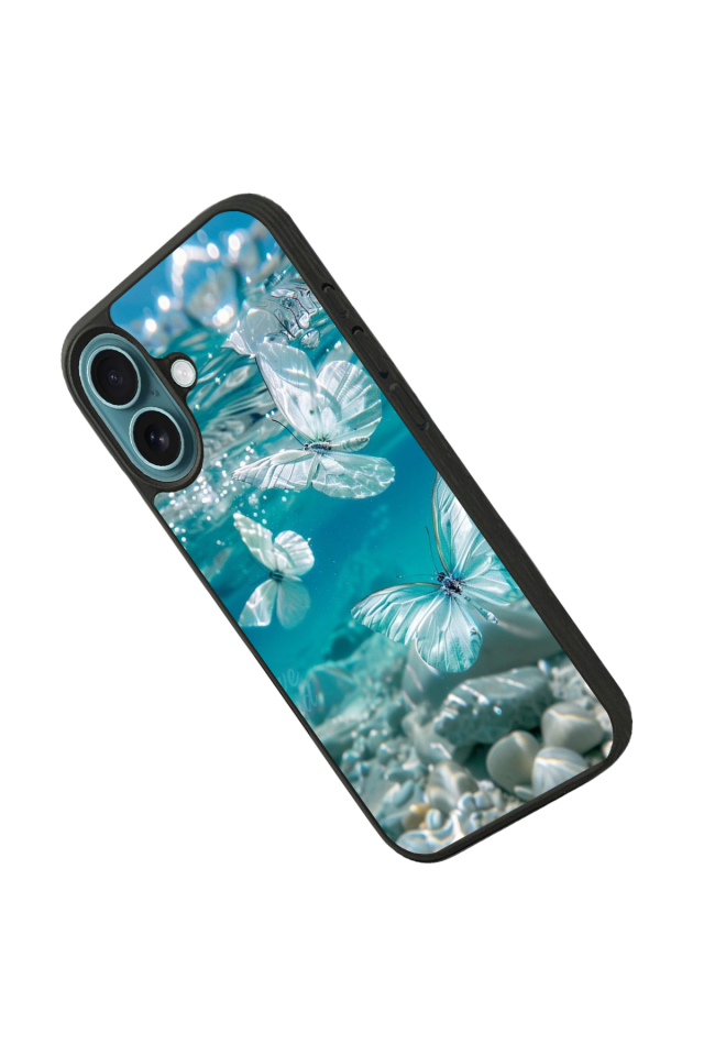 iPhone 16 Plus Uyumlu Kelebek Tasarımlı Glossy Premium Kılıf